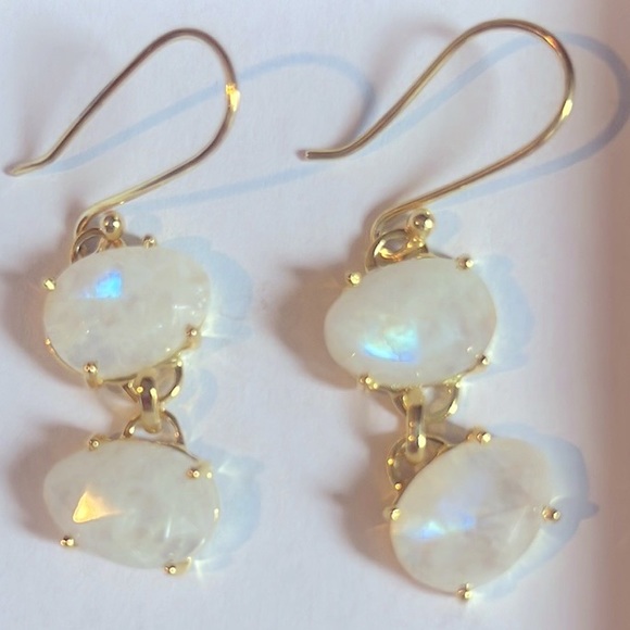 Moonstone Dangle Earrings Aureus + Argent | Ella - Picture 4 of 7